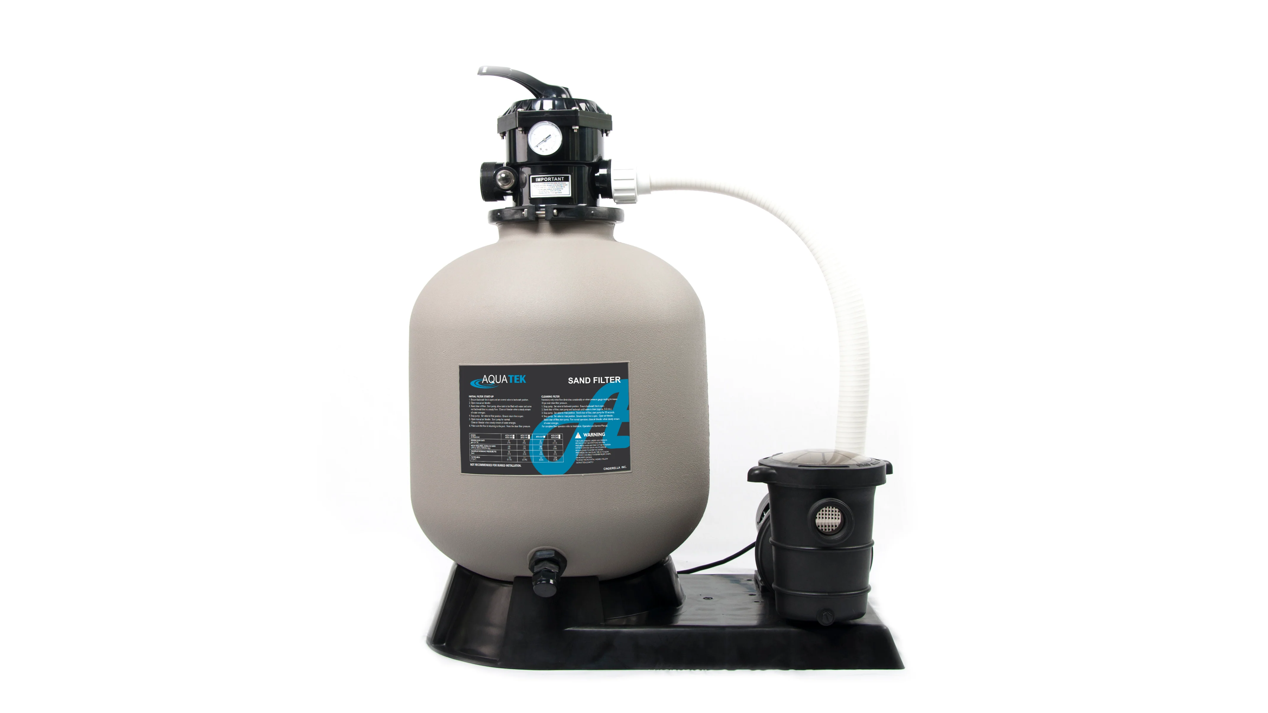 Aquatek 1.5 HP Pump and Sand Filter Tank System for Above Ground Swimming Pools