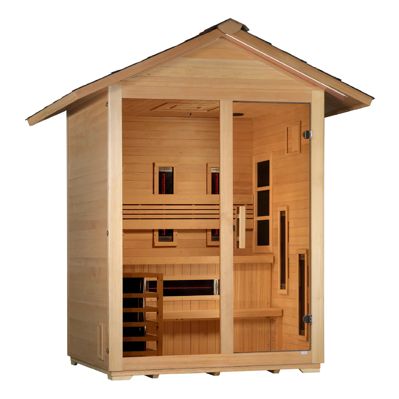 Golden Designs Carinthia 3 Person Hybrid (PureTech™ Full Spectrum IR or Traditional Stove) Outdoor Sauna