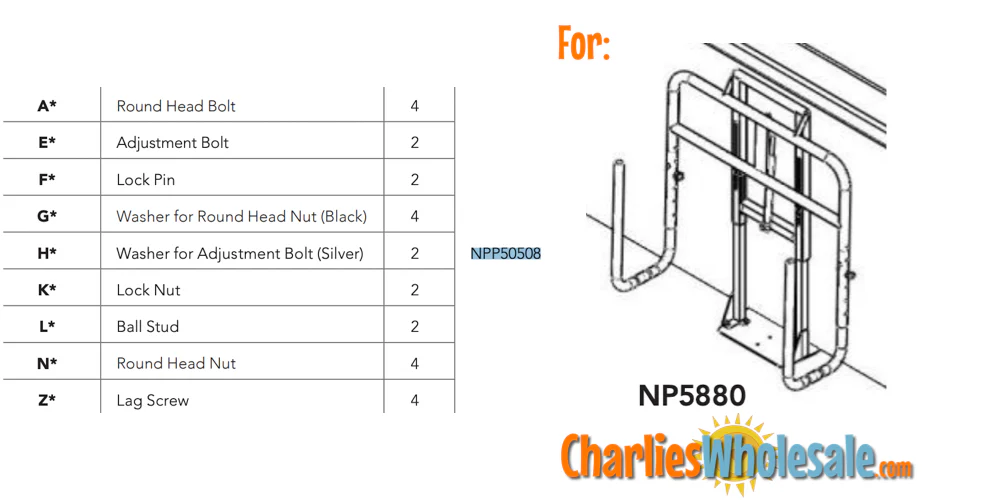 Replacement Part npp50508 Hardware Pack